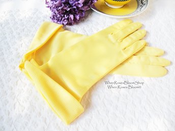 Vintage Gloves Sheer Yellow NOS  Retro Mid Century Wedding Tea Dance Downton Tea Party  Mid Century Cosplay  Free Ship  US When Roses Bloom