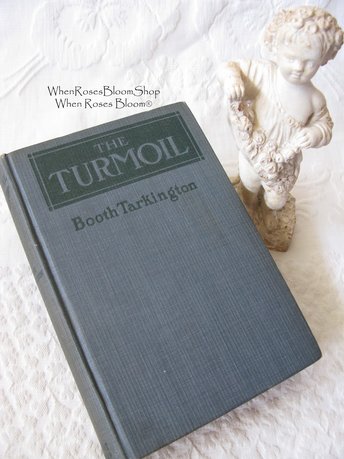Blue Book  Booth Tarkington The Turmoil Vintage Romance Social commentary  Literary Gift  Shabby Chic Framhouse Cottage Style WhenRosesBloom