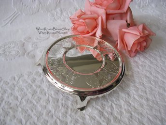 Silver Tea Trivet Hot Plate Vintage Tea Party Wedding Birthday Entertaining Tea Gift Silver Rococo Elegant Shabby Chic   WhenRosesBloom