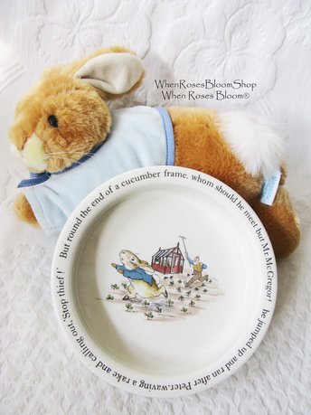Vintage Peter Rabbit Porringer Bowl  Baby Toddler Beatrix Potter classic baby shower gift nursery decor Keepsake Heirloom WhenRosesBloom