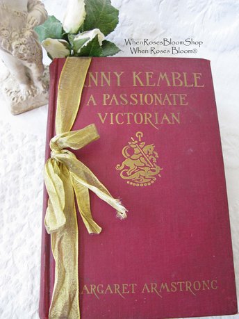 Vintage Red Book biography Fanny Kemble 1st Edition Margaret Armstrong Southern Slavery Plantation life Decorative Library WhenRosesBloom