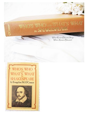 William Shakespeare Book Vintage Classic Who What in depth helps insights dictionary All about Shakespeare Gift Book WhenRosesBloom