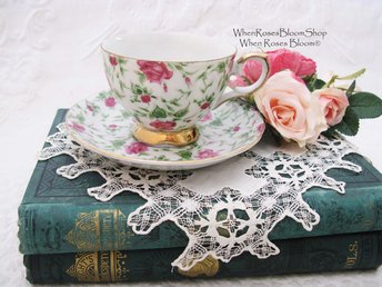 Vintage Rose Chintz Tea Cup Made Japan Mid Century Retro Elegant Tea Gift Victoria Downtown Tea Cottage Shabby Chic WhenRosesBloom