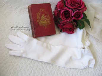Vintage White Gloves Wedding Tea Retro Mid Century Bride Bridesmaid Downton Titanic Austen Cosplay  Free Ship  US When Roses Bloom