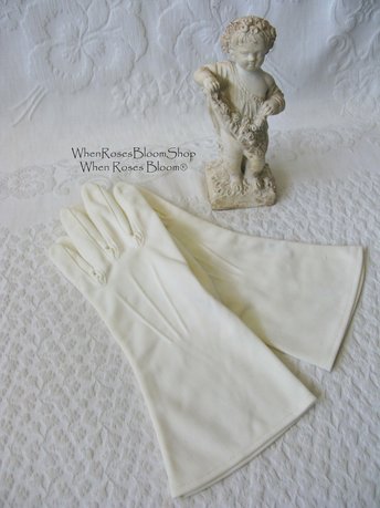 Soft White Gloves Sz 8 Vintage Wedding Tea Dance Retro Mid Century Elegant Cosplay Man Woman Costume  Free Ship US When Roses Bloom