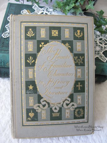 Book Where Ghosts Walked Literary History 1898 1st Ed Decorative Pretty Cover Vintage Library Decor Gift Decorative Artwork  WhenRosesBloom