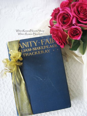 Vanity Fair Vintage Book Blue Decorative Pretty Library Decor Gift Decorative Artwork Victorian Regency  Romance WhenRosesBloom
