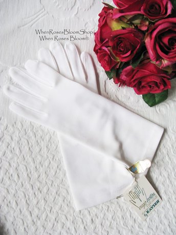 Vintage White Gloves Matinee NOS new Wedding Tea Retro Mid Century Bride Downton Titanic Jane Austen Cosplay  Free Ship  US When Roses Bloom