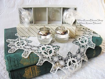 Vintage Silver Salt Pepper Shaker Apples Set/8 NOS Tea Brunch Downton Abbey Classic Tea Cottage Shabby Chic Decorative Gift WhenRosesBloom