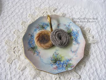 Vintage China Candy Dish For Get Me Not Lemon Nappy Tidbit Hand Painted 1900s Edwardian Victorian Downton Cottage Farmhouse WhenRosesBloom