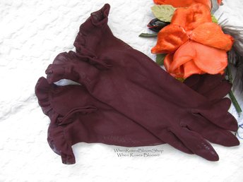 Gloves Brown Sheer Sz 6 Vintage Retro Mid Century Style Tea Downton Miss Fisher Cosplay Free Ship in US When Roses Bloom