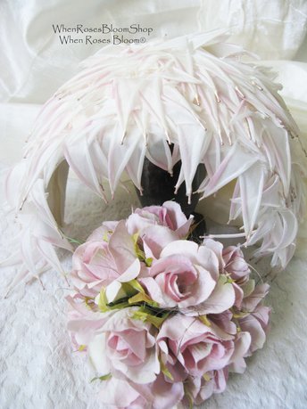 Vintage Hat Bridal Ballerina Fascinator Band Headpiece Wedding Style Audrey Hepburn Mid Century Retro Tea Party WhenRosesBloom