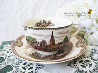 Teacup Kenilworth Castle Johnson Bros English  Downton Elegant Steampunk Gentlemen's Tea Retro Booklover's Tea Walter Scott WhenRosesBloom