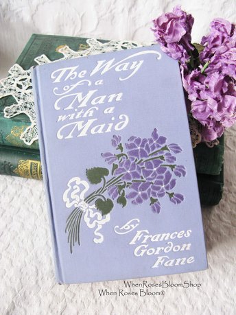 Vintage Purple Book  The Way of a Man with a Maid Rare Edwardian Romantic Story Decorative Artwork  Library Decor WhenRosesBloom