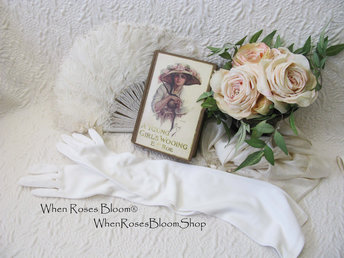 Gloves White Debutante Long Opera 3 Button Sz 7 Van Raalte Vintage Mid Century Wedding Downton Titanic Jane Austen Cosplay WhenRosesBloom