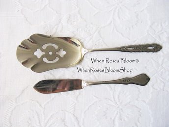Vintage Stainless Pastry Server Spreader Oneida Proposal Morning Blossom Party Entertain Tea Birthday Wedding Shower Gift  WhenRosesBloom